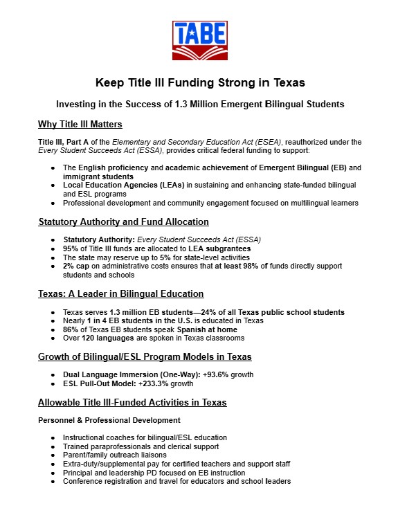 TABE Title III Policy Brief